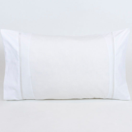 Par de Fronhas de Almofada AL10 Branco 50 x 80 cm