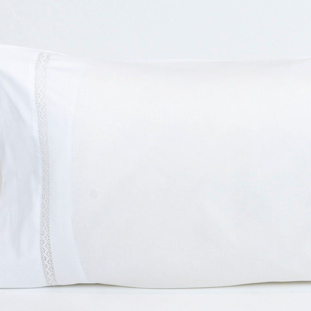 Par de Fronhas de Almofada 734 Branco 50 x 80 cm