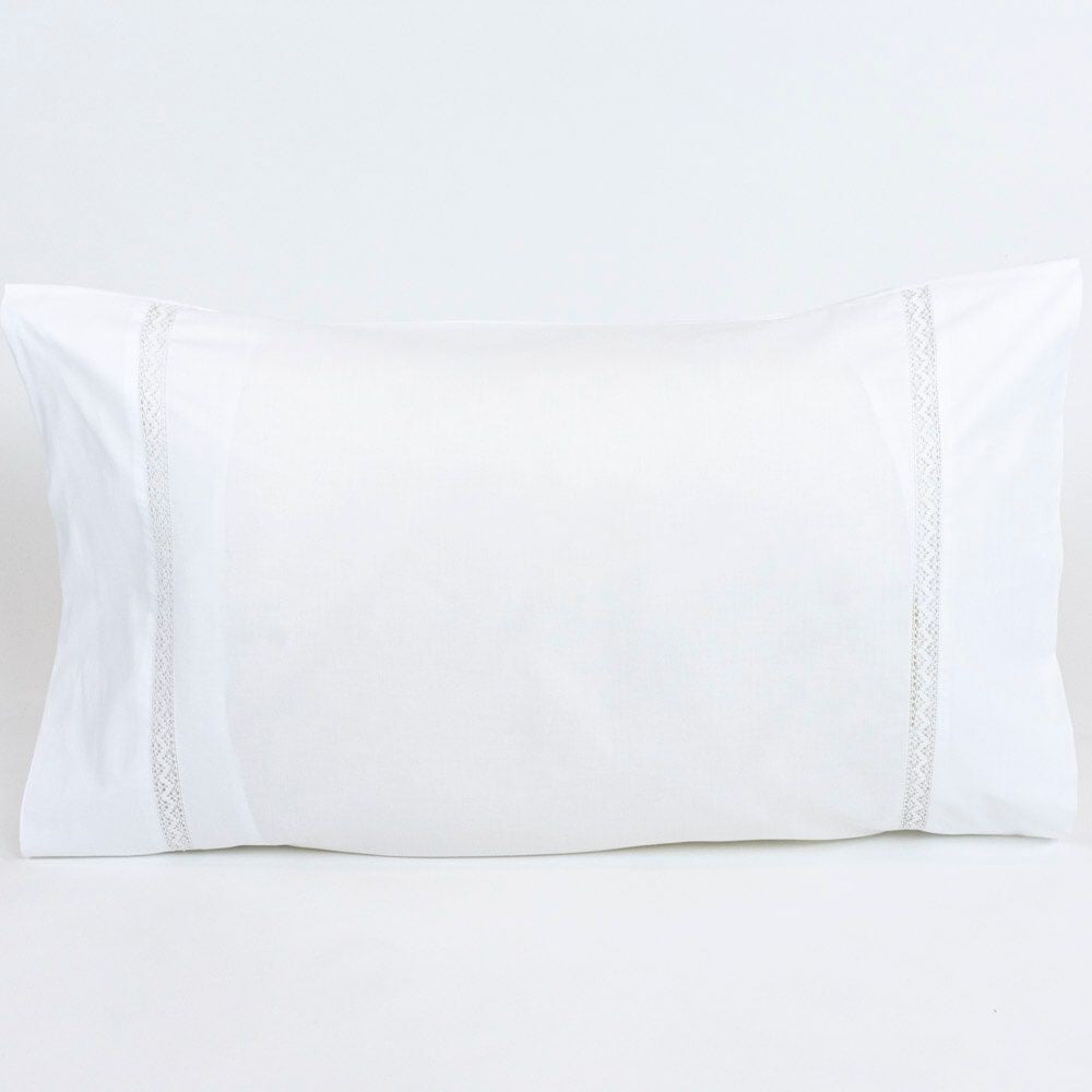 Par de Fronhas de Almofada 734 Branco 50 x 80 cm
