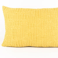Almofada Decorativa Efeito Waffle Mostarda