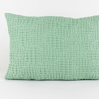 Almofada Decorativa Efeito Waffle Verde Água