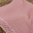Manta de Algodão com Renda Cor-de-Rosa