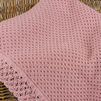 Manta de Algodão com Renda Cor-de-Rosa