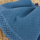 Manta de Algodão com Renda Azul Escuro