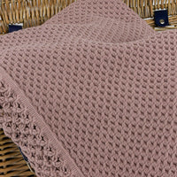 Manta de Algodão com Renda Rosa Seco