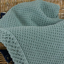 Manta de Algodão com Renda Verde