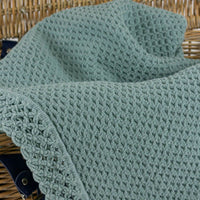 Manta de Algodão com Renda Verde