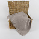 Manta de Algodão com Renda Taupe