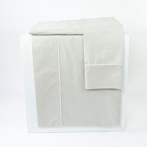 (400 Hilos) Sábanas con Vivo 273 Topo - Cama 140 | 1 Almohada 45 x 155 cm