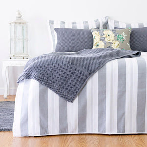 Funda Nórdica Pregas Gris - Cama 90 cm (Funda nórdica 160 x 220 cm | 1 Funda de almohada 50 x 70 cm)
